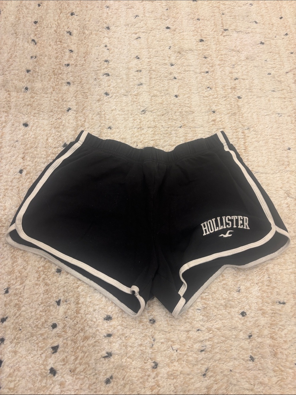 Hollister Black Athletic Shorts with White Piping